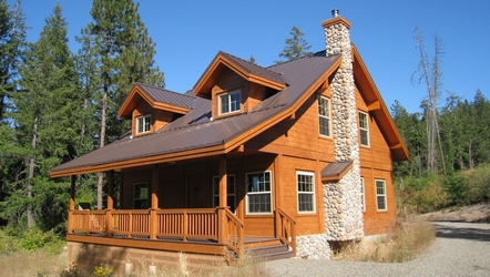 D Log Home in the woods