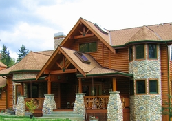D Log Home in the woods